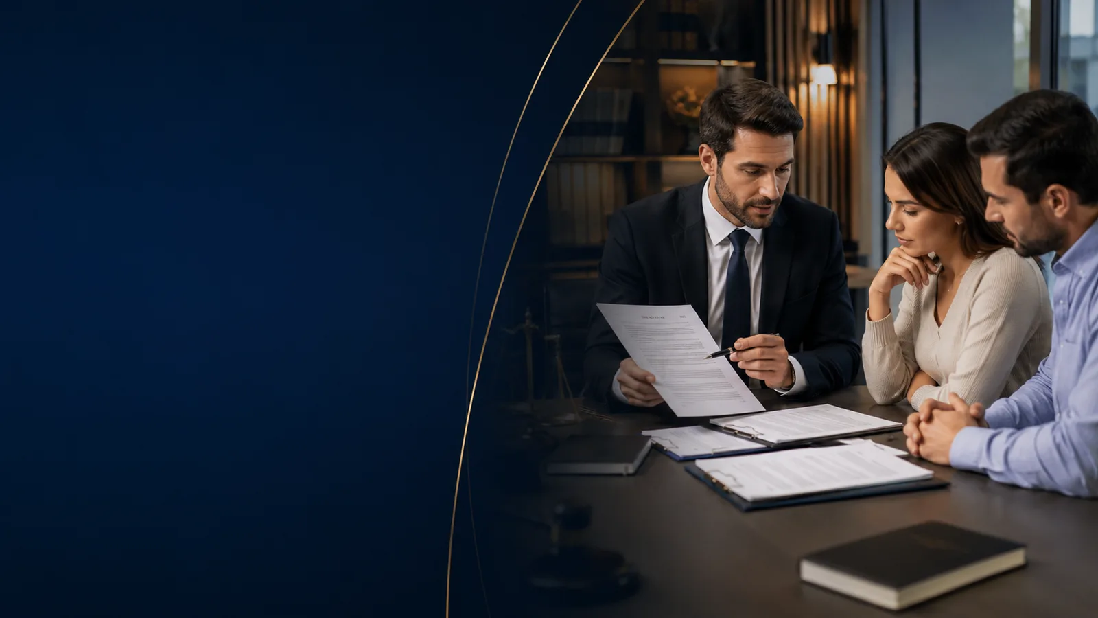 Profissionais analisando documentos relacionados às diferentes formas de contratação.